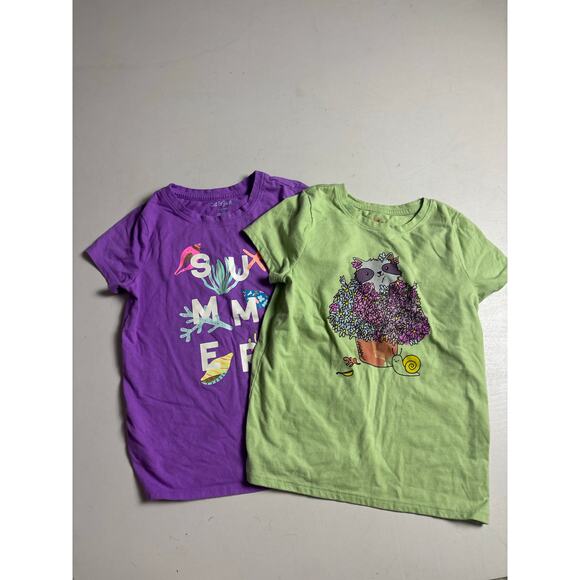 Girls Sz 6/7 Lot of 17 Short Sleeve Shirts Cat & Jack & More Graphic Tees - Picture 7 of 10